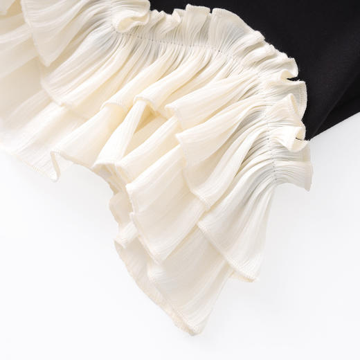 「高货wl」全新升级【铂金会员321/天猫429/差价108】(99333)洛诗琳小香风钉珠圆领拼荷叶边上衣洋气减龄短裤套装女 商品图3