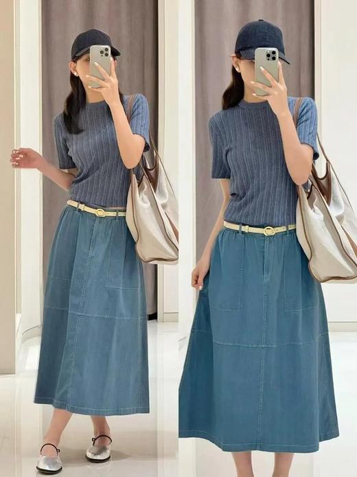 【高品质私服】【IC棉弹牛仔布无袖上衣+半裙】优质原料 弹性优异 舒适自如，优雅又独特的时尚风格G1439/G1454-CC【无标出货 介意慎拍】 商品图7