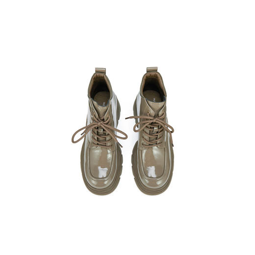 WESTORY2023年冬季新款系带厚底乐福鞋潮酷百搭亮面短靴时装靴女S23DS83581 商品图5