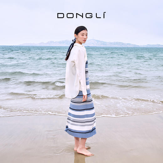 东黎 • 温柔的海风 雾感桑蚕丝女士翻领长袖女衬衫 5134 商品图1