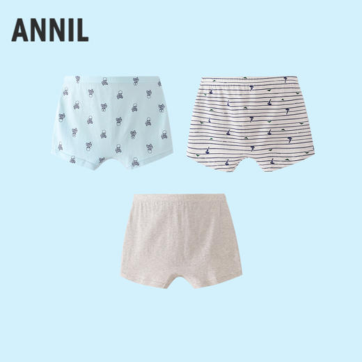 男童平角底裤三件装秋季新款安奈儿童装JB537594 商品图1