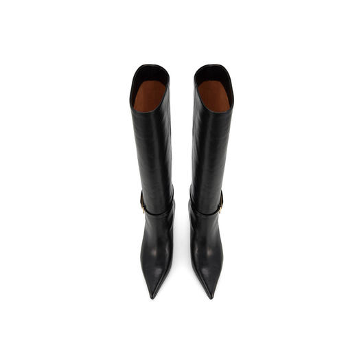 westory秋冬时尚欧美尖头真皮细跟高筒时装靴女W24DQ84021 商品图2