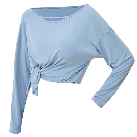 跃牌【欲动春风】系列 莫代尔瑜伽服长袖罩衫女凉感透气宽松运动上衣52561 商品图4