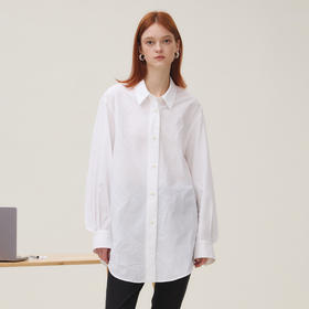 谜底白衬衣长袖女2025秋季新品通勤风果实扣大廓形衬衫253MC1017