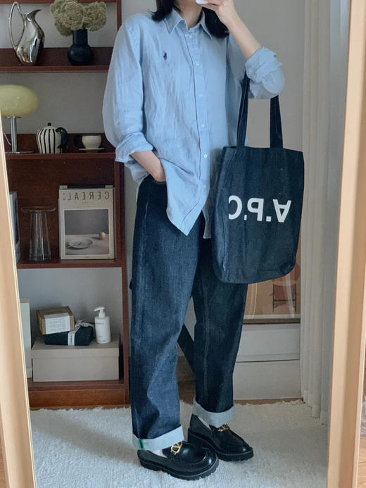 【高品质私服】【RL蓝色宽松亚麻衬衫】纯天然纤维，轻薄透气，穿着舒适有型，慵懒随性，自在无拘G1432-CC【无标出货 介意慎拍】 商品图7