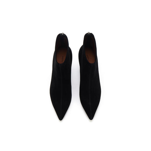 WESTORY2023年冬季新款尖头绒面经典百搭细高短靴显瘦时装靴女S23DS83511 商品图6