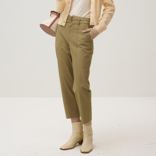 谜底萝卜裤九分裤女2025秋季新品通勤百搭舒适挺括棉弹253MK1200 商品图1