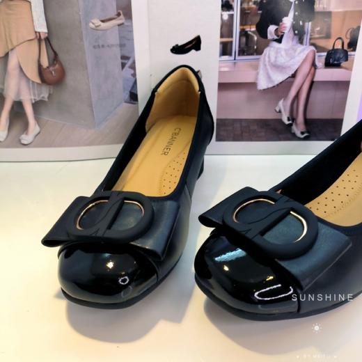 【云粉节】BF千百度双C拥抱粗中跟牛皮浅口单鞋女2025秋季新款A25423507吊牌价899活动价719 商品图2