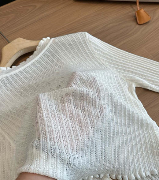 桑蚕丝木耳边针织空调衫开衫061903 商品图10