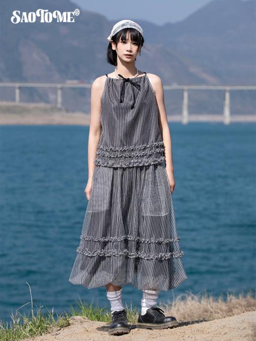 早乙女惠子saotome/STMQZ252299/木耳边网格花苞纱裙 商品图1