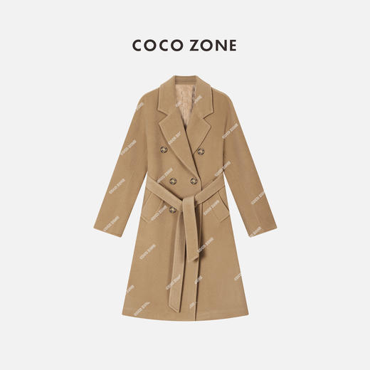 刘一一&COCO ZONE羊毛90%羊绒10%经典气质传承带双面呢大衣101801 商品图0