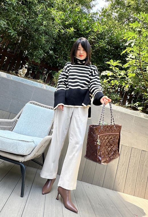 westory2024秋冬新款时尚尖头真皮细高跟英伦风纯色优雅时装靴女W24DS84121 商品图5