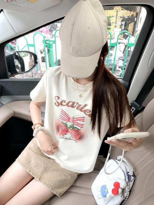 【129元任选2件】微信粉丝打折价！草莓印花短袖T 商品图9