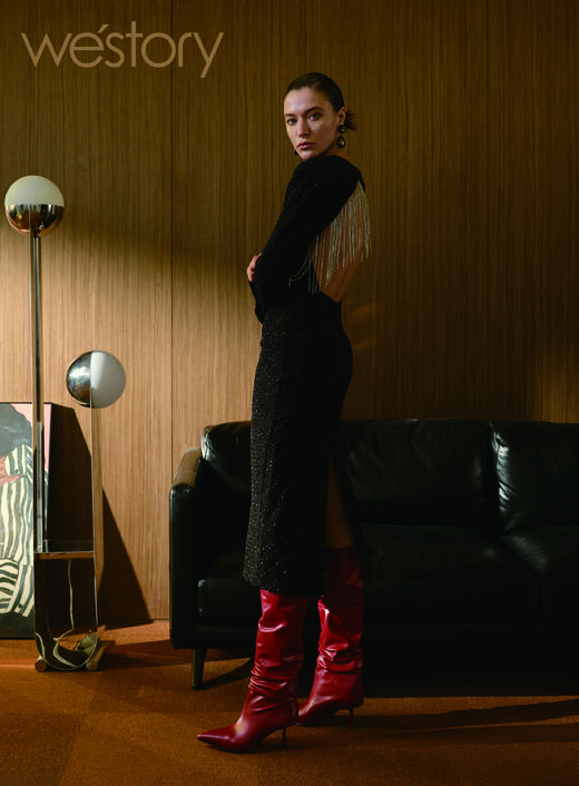 westory2023欧美皱皱靴潮酷褶皱堆堆靴时装靴高跟高靴女W23DQ83671 商品图4