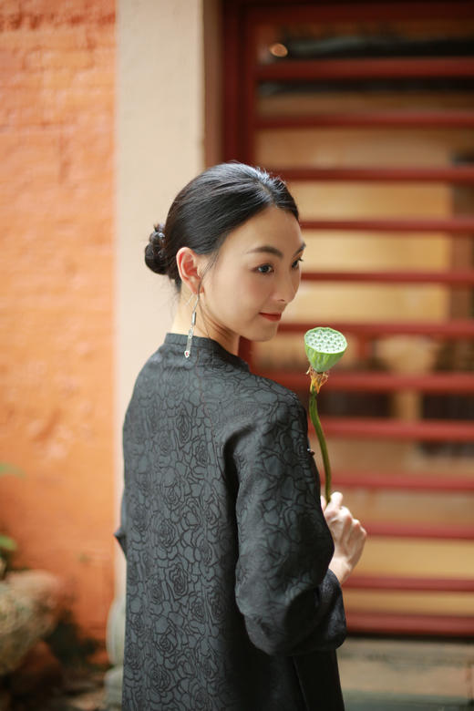 漫物记四经绞罗立领斜襟七粒扣袍子xys-249 商品图2