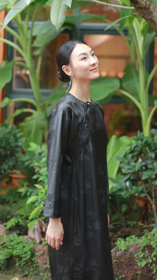 漫物记重磅提花斜襟一粒扣袍子XYS-W234 商品图8