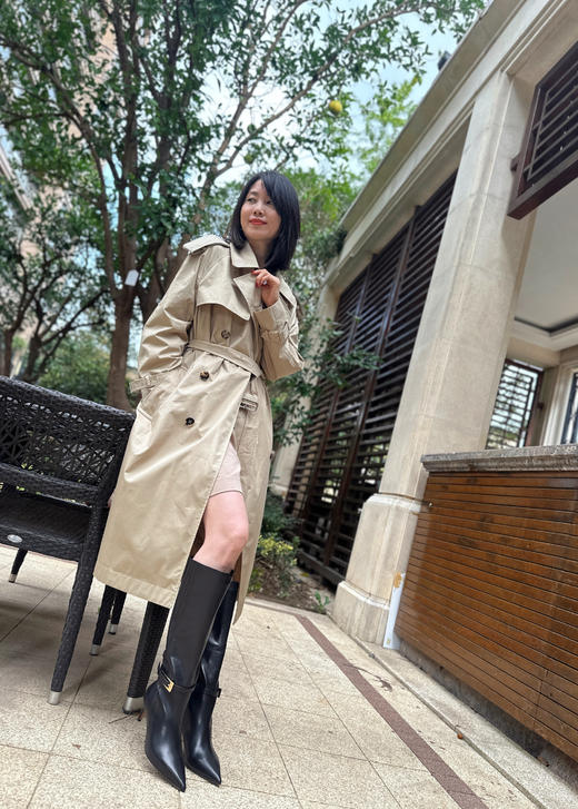 westory秋冬时尚欧美尖头真皮细跟高筒时装靴女W24DQ84021 商品图6