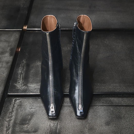 Giuseppe Zanotti 女士拉链皮革短靴 黑色 I470006A001 商品图3