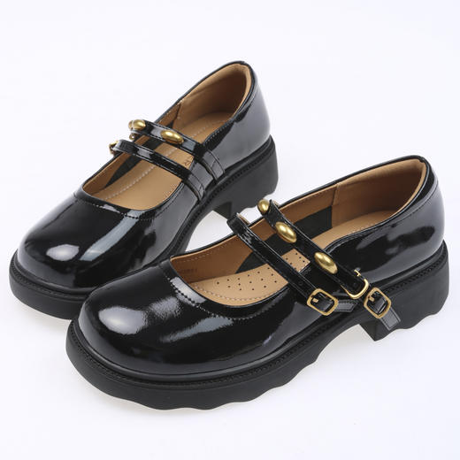 【云粉节】BF千百度2025新款玛丽珍鞋漆皮厚底一字带女鞋单鞋A25468962吊牌价999活动价799 商品图2