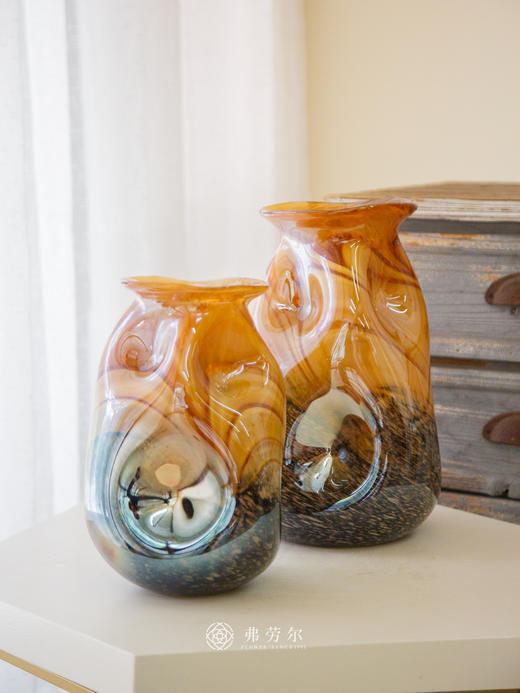 棕色琉璃花瓶 商品图0