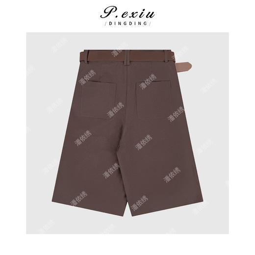 03-5潘依绣丁丁宠粉人丝趣味挂件美式阔腿五分休闲裤 W-63255 商品图1