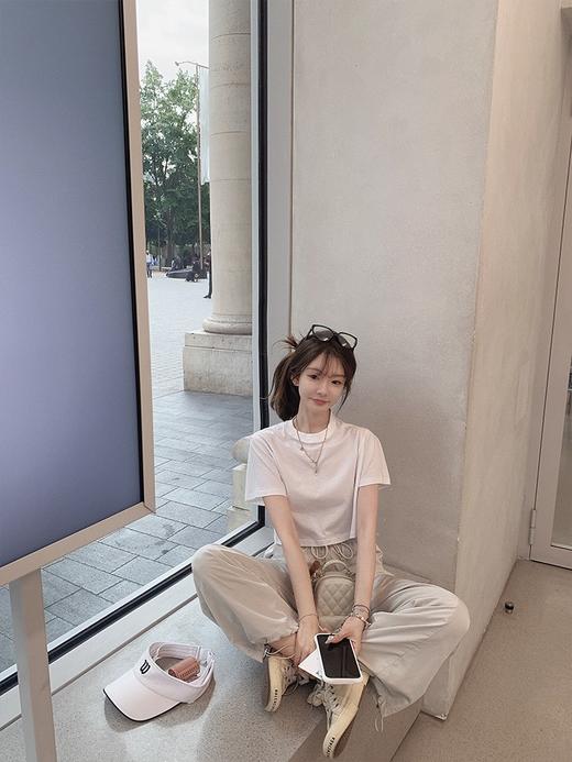 金蘑菇菇 防晒皮肤裤/轻薄透气 高腰宽松直筒松紧休闲裤显腿直 商品图4