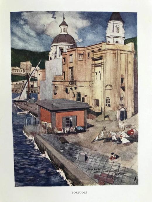 1909年 那不勒斯的过去与现在 25幅彩色插图 漆布精装32开 商品图8