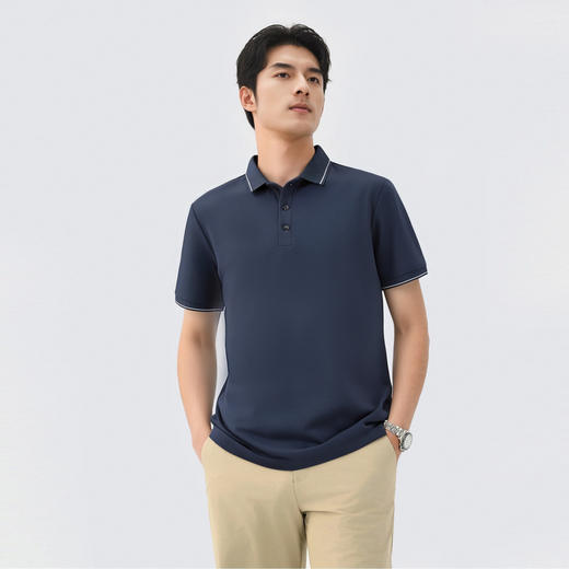 【含桑蚕丝】圣得西男士POLO衫2025夏季新款休闲百搭翻领短袖T恤 商品图2