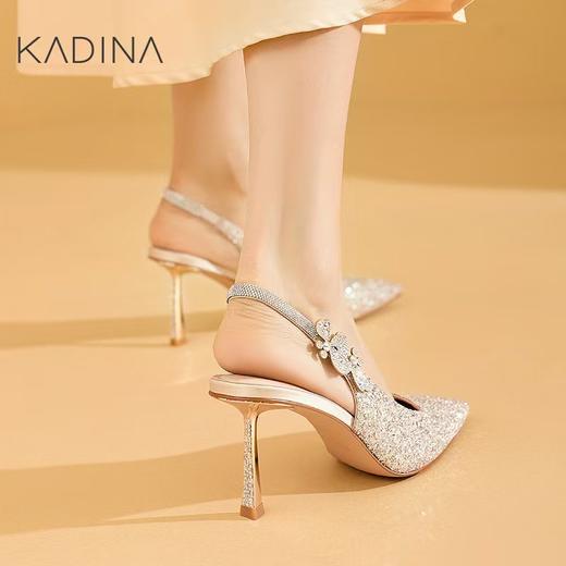 【KADINA】AF3  卡迪娜2025春夏新款细闪尖头细高跟包头单鞋凉鞋女KM251512 商品图1