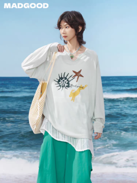 马得工地/MDGDCX252375/动物元素水印雪花棉罩衫
