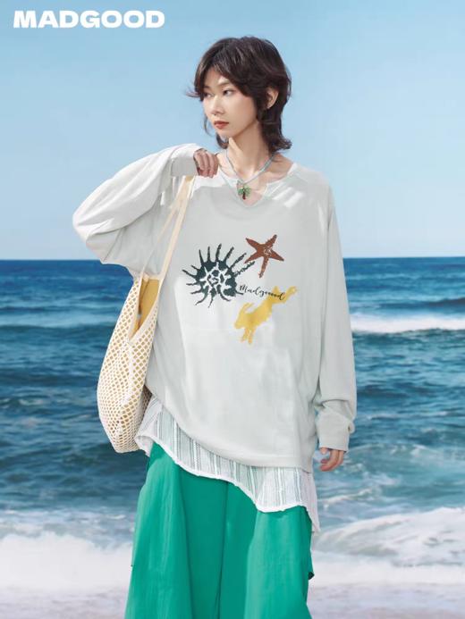 马得工地/MDGDCX252375/动物元素水印雪花棉罩衫 商品图0