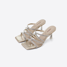 Westory25年夏季钻条羊皮垫拖鞋W25BJ6219112