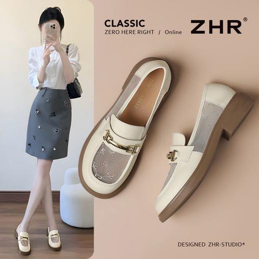 ZHR则则时尚厚底显高乐福鞋女2025新款柔软舒适透气网面单鞋通勤 商品图1