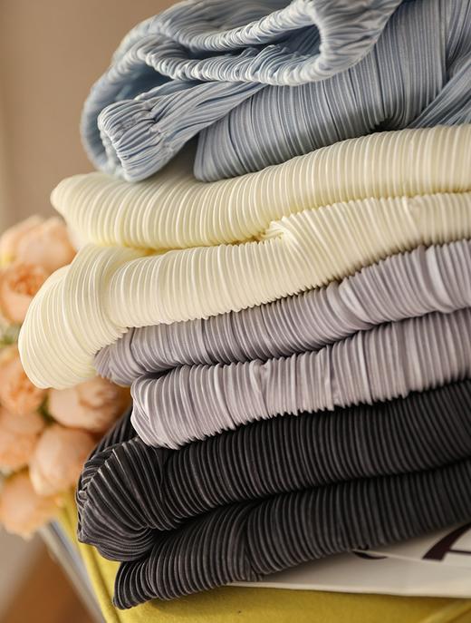 三宅风琴褶皱裤一片式亮丝压褶垂感高腰直筒阔腿裤 商品图10