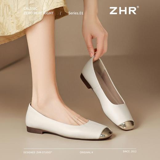 ZHR浅口单鞋女2025新款方头洋气平底ins小皮鞋法式轻便玛丽珍鞋女 商品图5