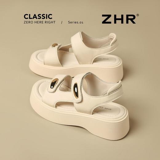 ZHR则则金属扣厚底凉鞋2025新款气质百搭罗马沙滩凉鞋ins法式女鞋 商品图0