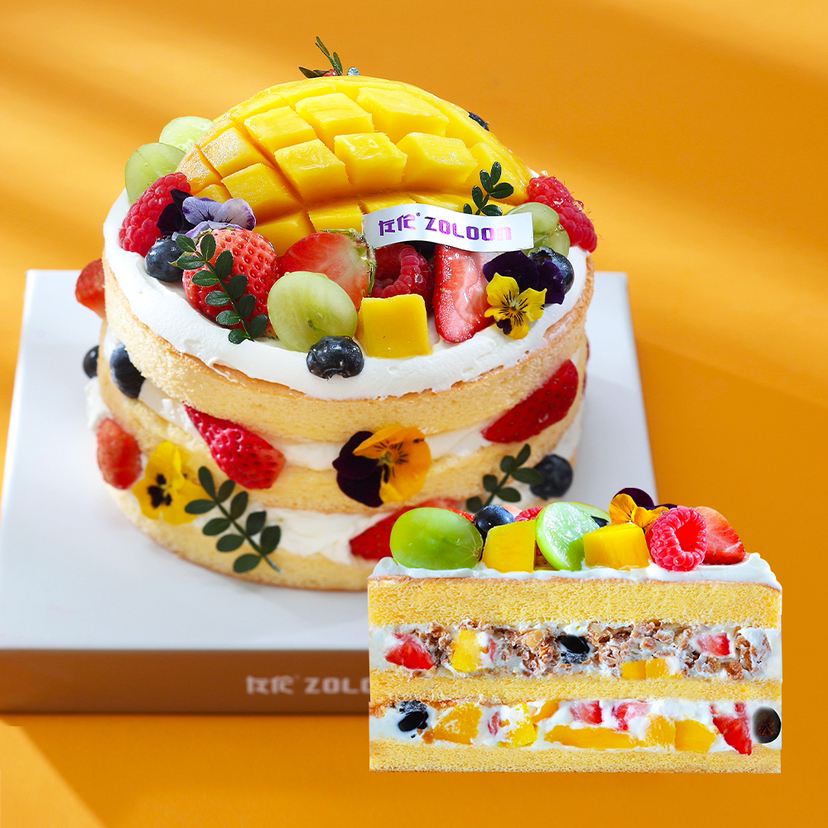 半糖丨卡士酸奶鲜果裸蛋糕（热销）