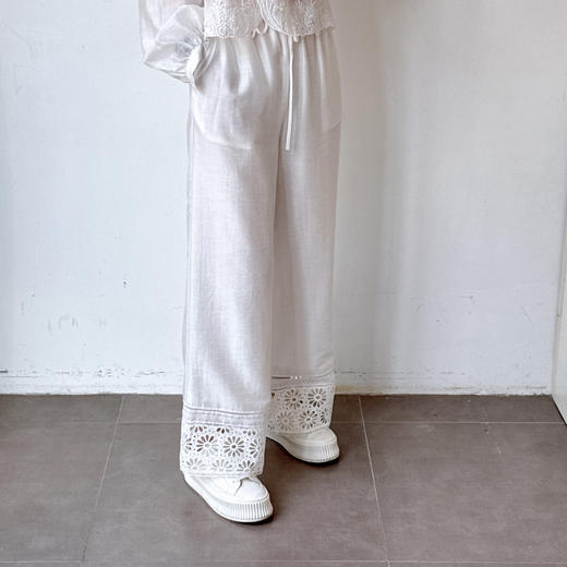 重工刺绣棉绣花休闲裤子 商品图2