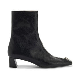 Giuseppe Zanotti 女士拉链皮革短靴 黑色 I470006A001