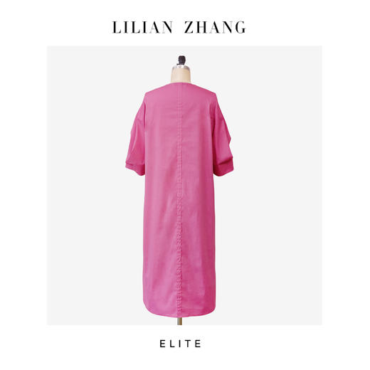 E“定制”——静奢风——风尚之选———  粉韵花苞袖美丽连衣裙 2501052 商品图2