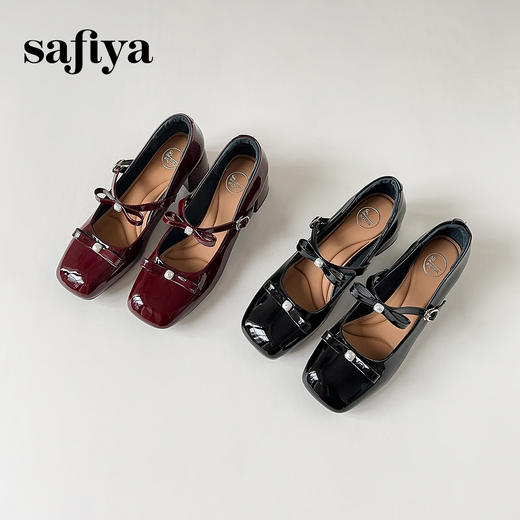 法式浅口蝴蝶结方头气质百搭高跟玛丽珍单鞋 SFD3111422 商品图5