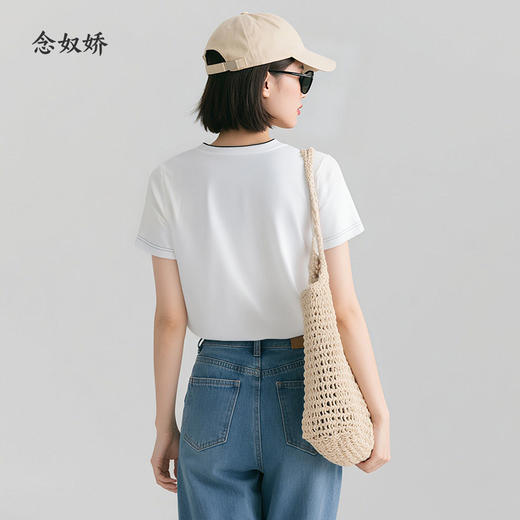 【商场同款】CNE5562 “明线小白T” 轻松休闲有设计感 撞色T恤 商品图14