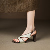 【预售5天】夏季新款时尚鱼嘴中跟凉鞋女一字扣带气质百搭高跟凉鞋HYDD&C3101 商品缩略图1
