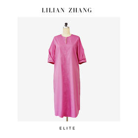 E“定制”——静奢风——风尚之选———  粉韵花苞袖美丽连衣裙 2501052