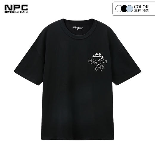 NPC潮牌CC系列三只小狗印花圆领T恤短袖纯棉春夏休闲情侣CC32TE05 商品图2