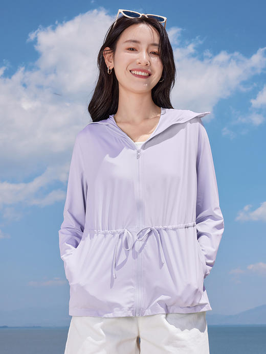 【周末秒杀】熙世界防紫外线UPF50冰丝凉感户外收腰原纱防晒衣服薄款面膜衣 商品图1