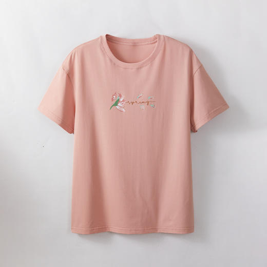 三枪冰泉棉印花圆领落肩短袖女衫24240A211 商品图9