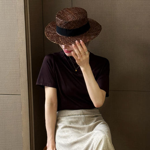 【预售7天】良木礼真丝圆领T恤（26025425） 商品图2