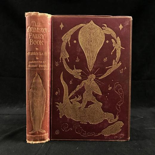 1903年 安德鲁·朗格《深红色童话书》 8幅彩色与大量黑白插图 漆布精装32开 商品图0