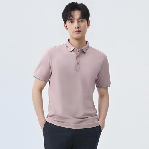 【含桑蚕丝】圣得西男士POLO衫2025夏季新款休闲百搭翻领短袖T恤 商品图1